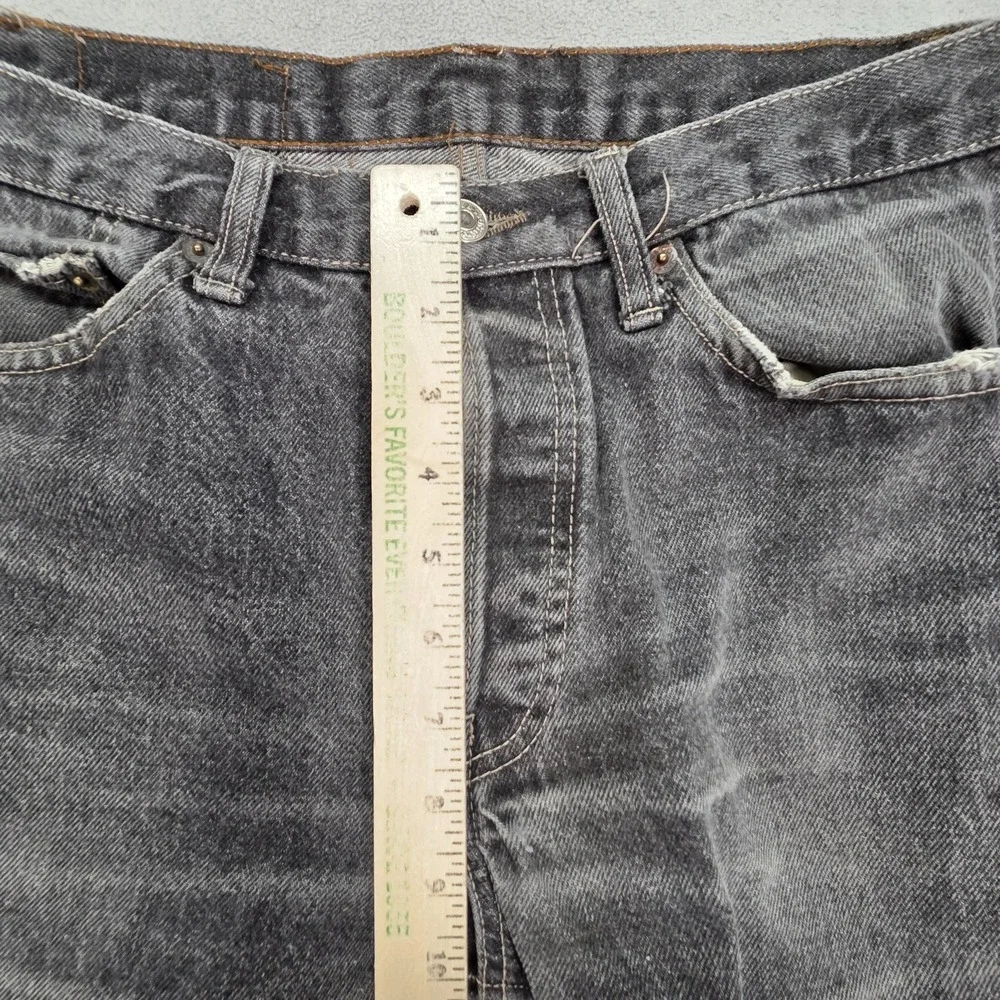 Levis‎ 501 Jeans Mens Gray Charcoal Straight Button Fly Distressed Fits 30x28